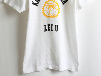 80s ★ Crazy Shirts クレイジーシャツ Kamanawana 3段 染み込み カレッジ プリント 半袖 Tシャツ ( メンズ 男性 M ) 80年代 ビンテージ
