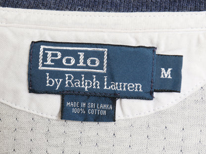 90s ポロ ラルフローレン ヘンリーネック 長袖 Tシャツ メンズ M オールド ロンT 2レイヤー 無地 ストレッチ コットン インナー カットソー