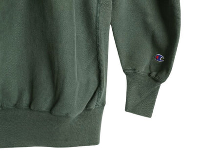 90s ★ チャンピオン リバースウィーブ スウェット メンズ XL / 古着 オールド トレーナー 裏起毛 ワンポイント ヘビーウェイト 目付き 緑