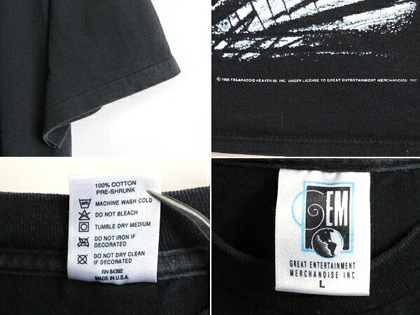 90s USA製 人気 黒 ★ WHITE ZOMBIE 両面 プリント 半袖 Tシャツ ( メンズ L ) 古着 90年代 ホワイトゾンビ バンドT メタル ロックT 当時物