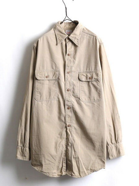 60's Trenton コットン ワークシャツ (M程)