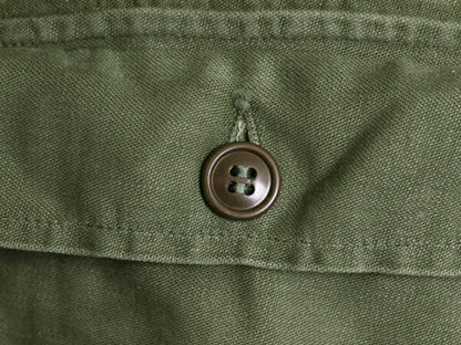 50s ★ 米軍実物 US ARMY コットン サテン ユーティリティ シャツ メンズ M 程 古着 ヴィンテージ ミリタリー 軍物 筒袖 1st 初期 OG107 緑