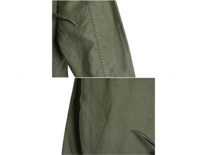 50s ★ 米軍実物 US ARMY コットン サテン ユーティリティ シャツ メンズ M 程 古着 ヴィンテージ ミリタリー 軍物 筒袖 1st 初期 OG107 緑
