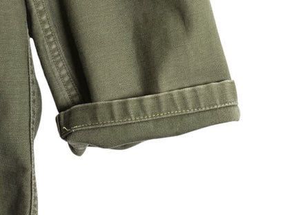 60s ★ 米軍実物 US ARMY コットン サテン ユーティリティ シャツ SMALL ヴィンテージ ミリタリー 軍物 1st 後期 筒袖 OG107 長袖シャツ 緑