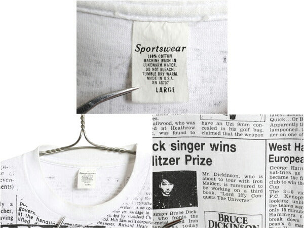 90s USA製 ★ アイアンメイデン オールオーバー プリント Tシャツ メンズ L / 古着 オフィシャル 当時物 バンド ロック シングルステッチ