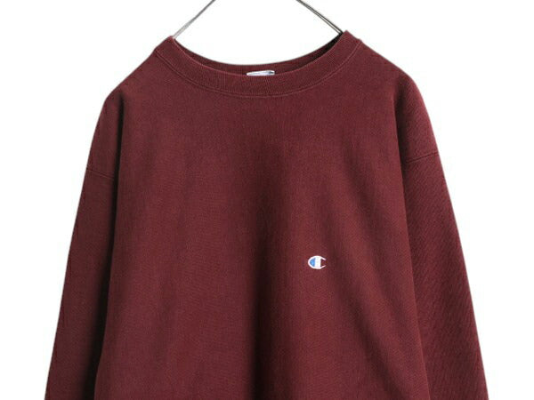 90s USA製 ★ チャンピオン リバースウィーブ スウェット メンズ XXL 古着 オールド トレーナー 裏起毛 ワンポイント 目付き 大きいサイズ