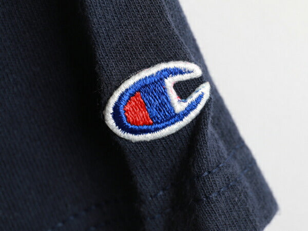 90s USA製 ★ Champion チャンピオン コットン 無地 Vネック 半袖 Tシャツ ( メンズ 男性 L ) 90年代 アメリカ製 紺 古着 USED ソリッド