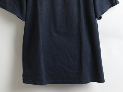 90s USA製 ★ Champion チャンピオン コットン 無地 Vネック 半袖 Tシャツ ( メンズ 男性 L ) 90年代 アメリカ製 紺 古着 USED ソリッド
