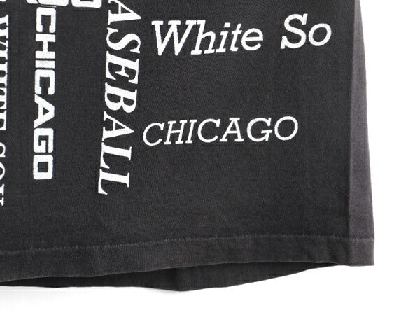 80s Champion MLB CHICAGO WHITESOX ホワイトソックス 総柄 プリント 半袖 Tシャツ (XL)
