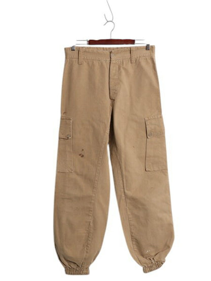 70s ★ スペイン軍 実物 コンバット カーゴ パンツ メンズ 31 程/ 古着 ユーロ ヴィンテージ ミリタリー コットン ツイル ボタンフライ