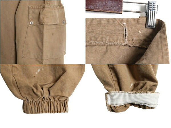 70s ★ スペイン軍 実物 コンバット カーゴ パンツ メンズ 31 程/ 古着 ユーロ ヴィンテージ ミリタリー コットン ツイル ボタンフライ
