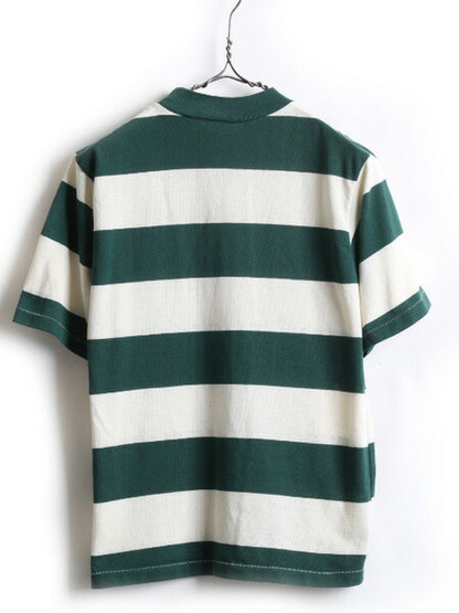 60's OHRBACH'S ワイド 太 ボーダー コットン 半袖 Tシャツ (L)