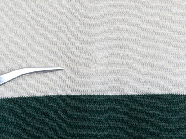 60's OHRBACH'S ワイド 太 ボーダー コットン 半袖 Tシャツ (L)
