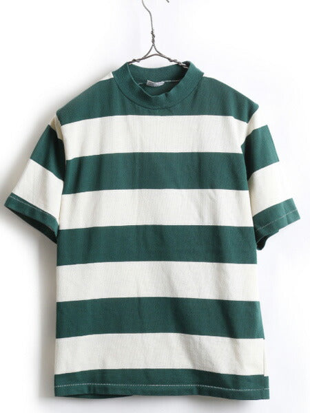 60's OHRBACH'S ワイド 太 ボーダー コットン 半袖 Tシャツ (L)