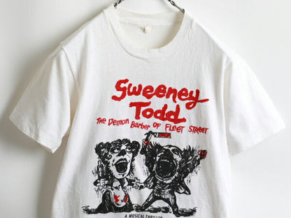 70s 希少サイズS ★ Sweeney Todd スウィーニートッド 染み込み プリント 半袖 Tシャツ ( メンズ 男性 ) 70年代 ミュージカル 映画 キャラT