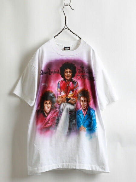 90s USA製 ★ The Jimi Hendrix Experienceジミヘンドリックス エアブラシ プリント 半袖 Tシャツ(メンズ 男性 L) 90年代 オリジナル バンドT