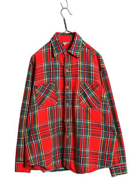 70s ★ ビッグマック チェック ヘビー フランネル シャツ メンズ L ヴィンテージ JCペニー 長袖シャツ ネルシャツ コットン ヘビーウェイト