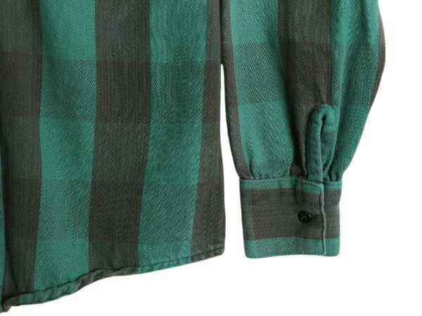 70s USA製 ★ FROSTPROOF ブロック チェック ヘビー フランネル シャツ メンズ S / ヴィンテージ 長袖シャツ ネルシャツ コットン グリーン