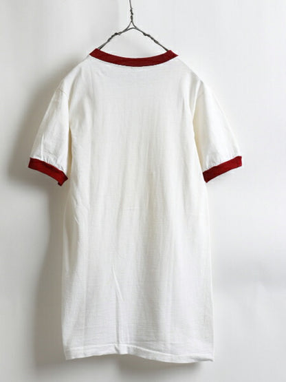 50s 希少サイズS ★ Champion チャンピオン ハーバード プリント 半袖 リンガー Tシャツ ( メンズ 男性 ) 50年代 ビンテージ ランタグ