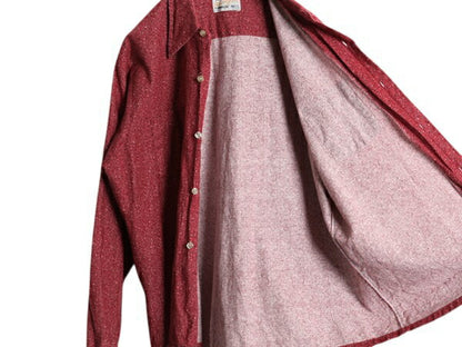 70s ★ ヘリンボーン ストライプ プリント フランネル シャツ メンズ L / 古着 ヴィンテージ 長袖シャツ ネルシャツ ボックス ポケット付き