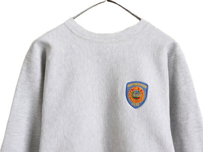 90s USA製 ★ チャンピオン リバースウィーブ スウェット メンズ L 古着 90年代 オールド Champion トレーナー 裏起毛 ワンポイント グレー
