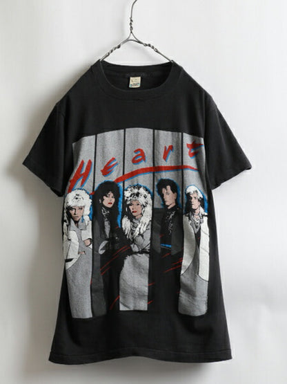 80s USA製 ★ Heart ハート ワールド ツアー プリント 半袖 Tシャツ ( メンズ 男性 L ) 80年代 オリジナル アメリカ製 バンドT ツアーT