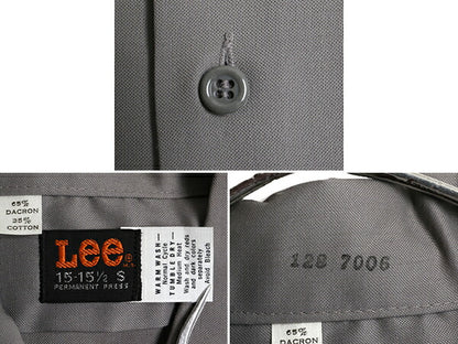 ほぼ デッドストック 70s ★ Lee 長袖 ワーク シャツ ( メンズ S ) 70年代 ビンテージ リー 長袖シャツ ポケット付き シワになりにくい 灰