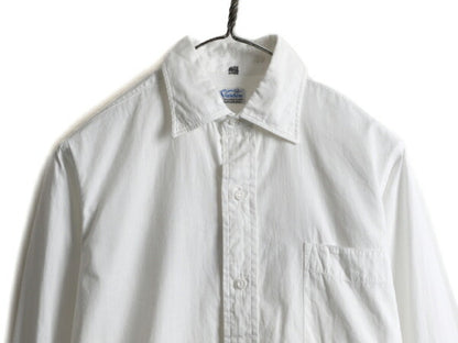 60s ★ コットン 長袖 シャツ ( 14 メンズ S 程) 60年代 ビンテージ 長袖シャツ ドレスシャツ 白シャツ ポケット付き 無地 フォーマル 白