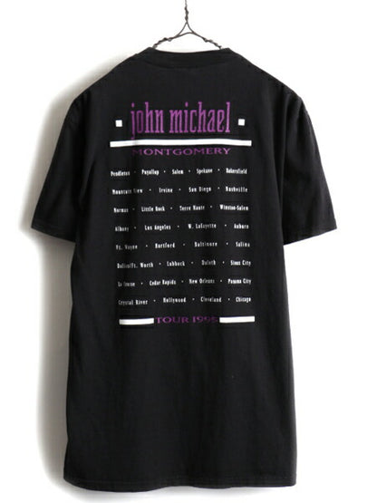 90s John Michael Montgomery ジョン マイケル モンゴメリー ツアー プリント 半袖 Tシャツ (L)