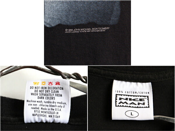 90s John Michael Montgomery ジョン マイケル モンゴメリー ツアー プリント 半袖 Tシャツ (L)