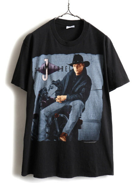 90s John Michael Montgomery ジョン マイケル モンゴメリー ツアー プリント 半袖 Tシャツ (L)