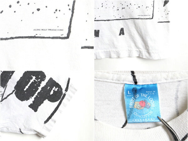 90s ZZ TOP ZZトップ ANTENNA 両面 オールオーバープリント 半袖 Tシャツ (L)
