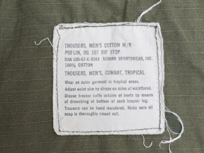 60s ★ 米軍実物 US ARMY 4th ジャングルファティーグ カーゴ パンツ 実寸 31 30 程/ 67年製 古着 ヴィンテージ リップストップ カスタム