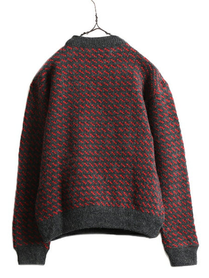 80s ノルウェー製 ★ エルエルビーン バーズアイ ウール ニット セーター レディース M 80年代 LLBEAN ヴィンテージ LLビーン ノルディック