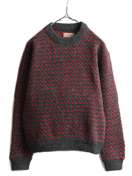 80s ノルウェー製 ★ エルエルビーン バーズアイ ウール ニット セーター レディース M 80年代 LLBEAN ヴィンテージ LLビーン ノルディック