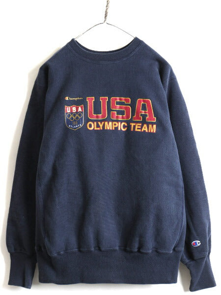90s メキシコ製 Champion チャンピオン リバースウィーブ オリンピック プリント スウェット トレーナー (L)