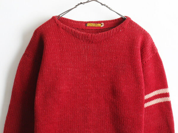30's Horace Partridge Co ホーレスパートリッジ ボートネック ウール ニット レタード セーター (44)