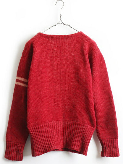 30's Horace Partridge Co ホーレスパートリッジ ボートネック ウール ニット レタード セーター (44)