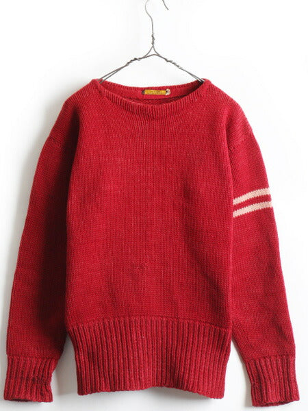 30's Horace Partridge Co ホーレスパートリッジ ボートネック ウール ニット レタード セーター (44)