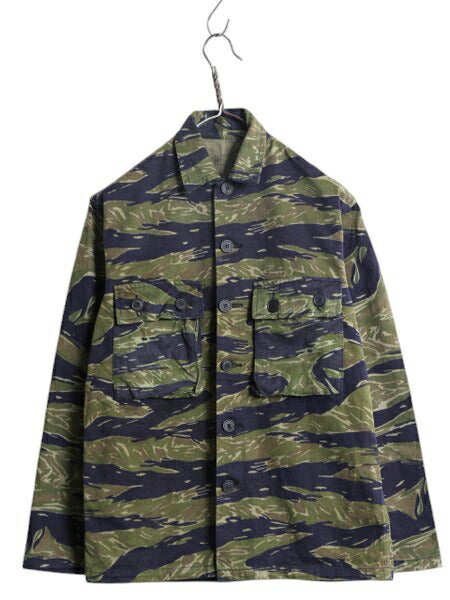 60s 70s ★ 米軍実物 タイガーストライプ カモ TO-78 シャツ ジャケット A-M ヴィンテージ ミリタリー ベトナム戦 当時物 TDD 沖縄タイガー