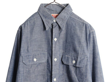 デッドストック 40s ★ パイオニア マチ付き シャンブレー シャツ 15 メンズ XL 程/ 新品 ヴィンテージ 100% コットン モンゴメリーワード