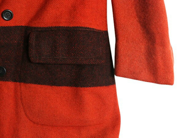 30s ★ CARSS MACKINAW ダブルブレスト マッキーノ コート メンズ M / ヴィンテージ ボーダー ブランケット ウール ダブル ジャケット 赤
