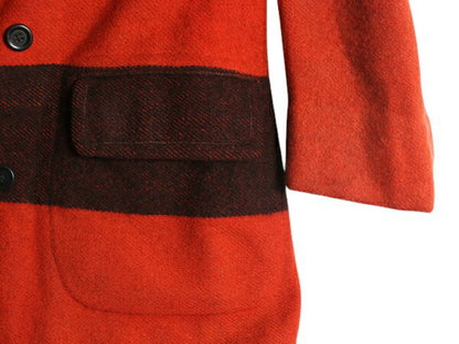 30s ★ CARSS MACKINAW ダブルブレスト マッキーノ コート メンズ M / ヴィンテージ ボーダー ブランケット ウール ダブル ジャケット 赤