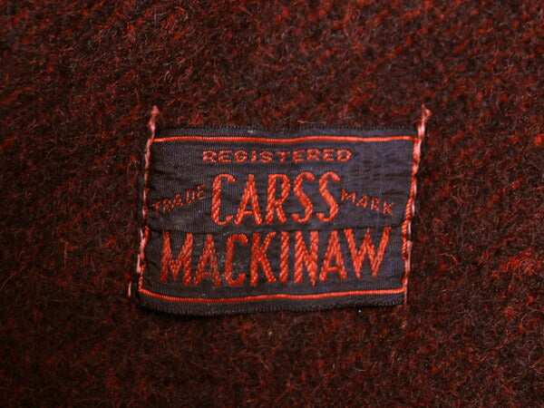 30s ★ CARSS MACKINAW ダブルブレスト マッキーノ コート メンズ M / ヴィンテージ ボーダー ブランケット ウール ダブル ジャケット 赤