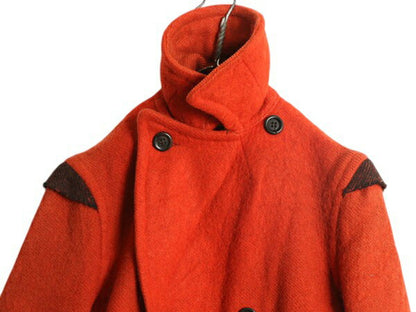 30s ★ CARSS MACKINAW ダブルブレスト マッキーノ コート メンズ M / ヴィンテージ ボーダー ブランケット ウール ダブル ジャケット 赤