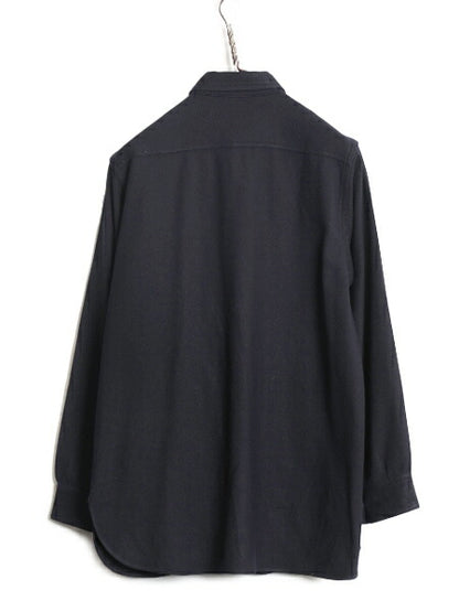 40s ★ 米軍実物 USN ネイビー 片ポケ CPO シャツ メンズ S 程 古着 ヴィンテージ ミリタリー NAVY 海軍 ウール 無地 紺 マチ付き ダブル襟