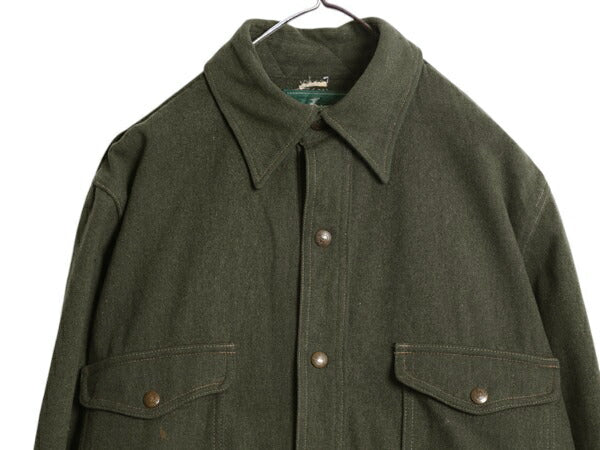 50s ★ ホワイトスタッグ ウール シングル マッキーノ ジャケット メンズ L 程/ USA製 古着 ヴィンテージ クルーザー ハンティング カーキ