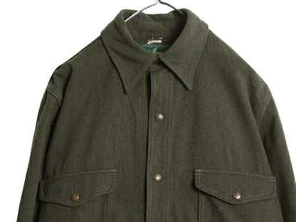 50s ★ ホワイトスタッグ ウール シングル マッキーノ ジャケット メンズ L 程/ USA製 古着 ヴィンテージ クルーザー ハンティング カーキ