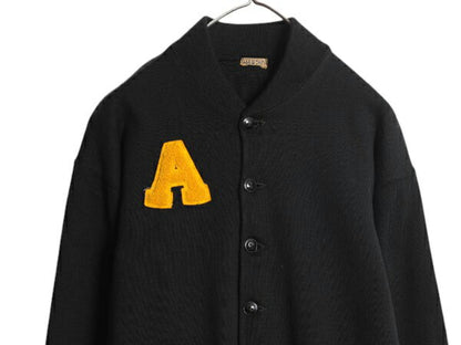 40s ★ 米軍実物 USMA カデット ジャケット メンズ S / ヴィンテージ WEST POINT A-1 ウール ニット ボタン スタジャン サガラ ワッペン 黒