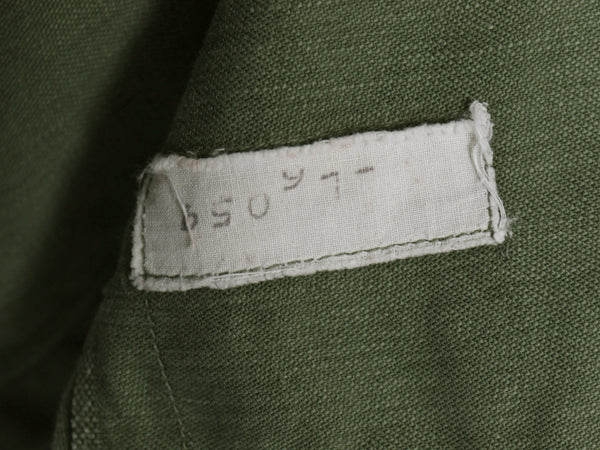 60s 米軍実物 US ARMY コットン サテン ユーティリティ シャツ S 程 / ヴィンテージ OG107 筒袖 1st 後期 ミリタリー 軍物 ワッペン付き 